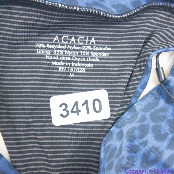 NEW Acacia Mateo bikini bottom leopard animal print blue Amur, M - Picture 8 of 16
